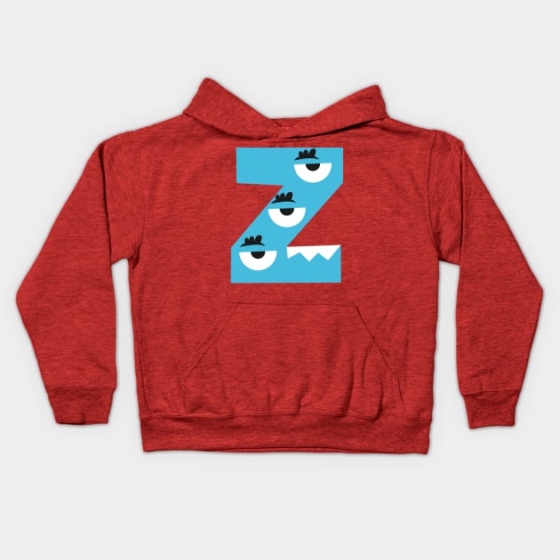 Z Letter Kids Hoodie by Mako Design 